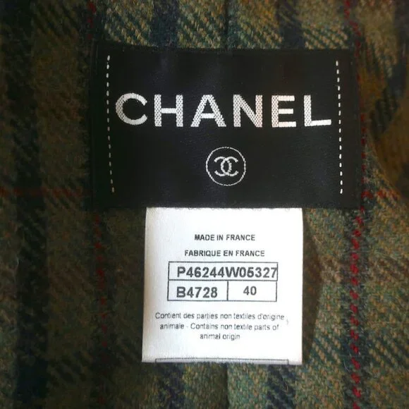 Chanel 2013 Paris-Edinburgh Snakeskin-Trimmed Plaid Jacket Brown Size 40 - Picture 8 of 10